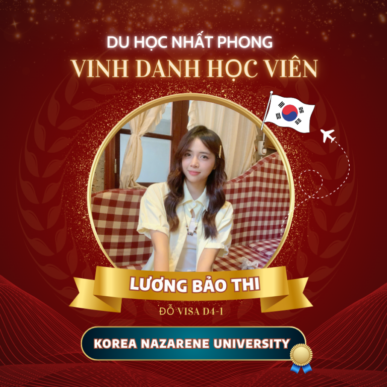 Vinh Danh: Lương Bảo Thi – Đậu visa Đại Học Nazarene