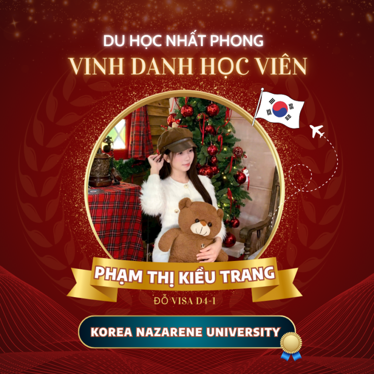 Vinh Danh: Phạm Thị Kiều Trang – Đậu visa Đại Học Nazarene